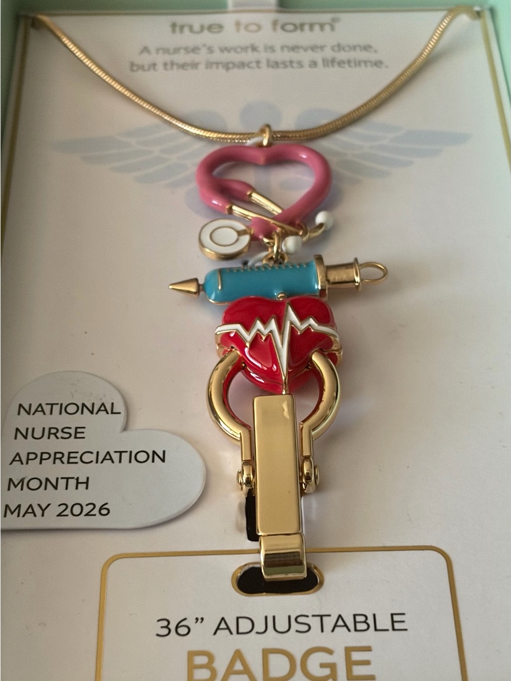 True to Form Nurse Badge Holder Necklace - Picture 2 of 2